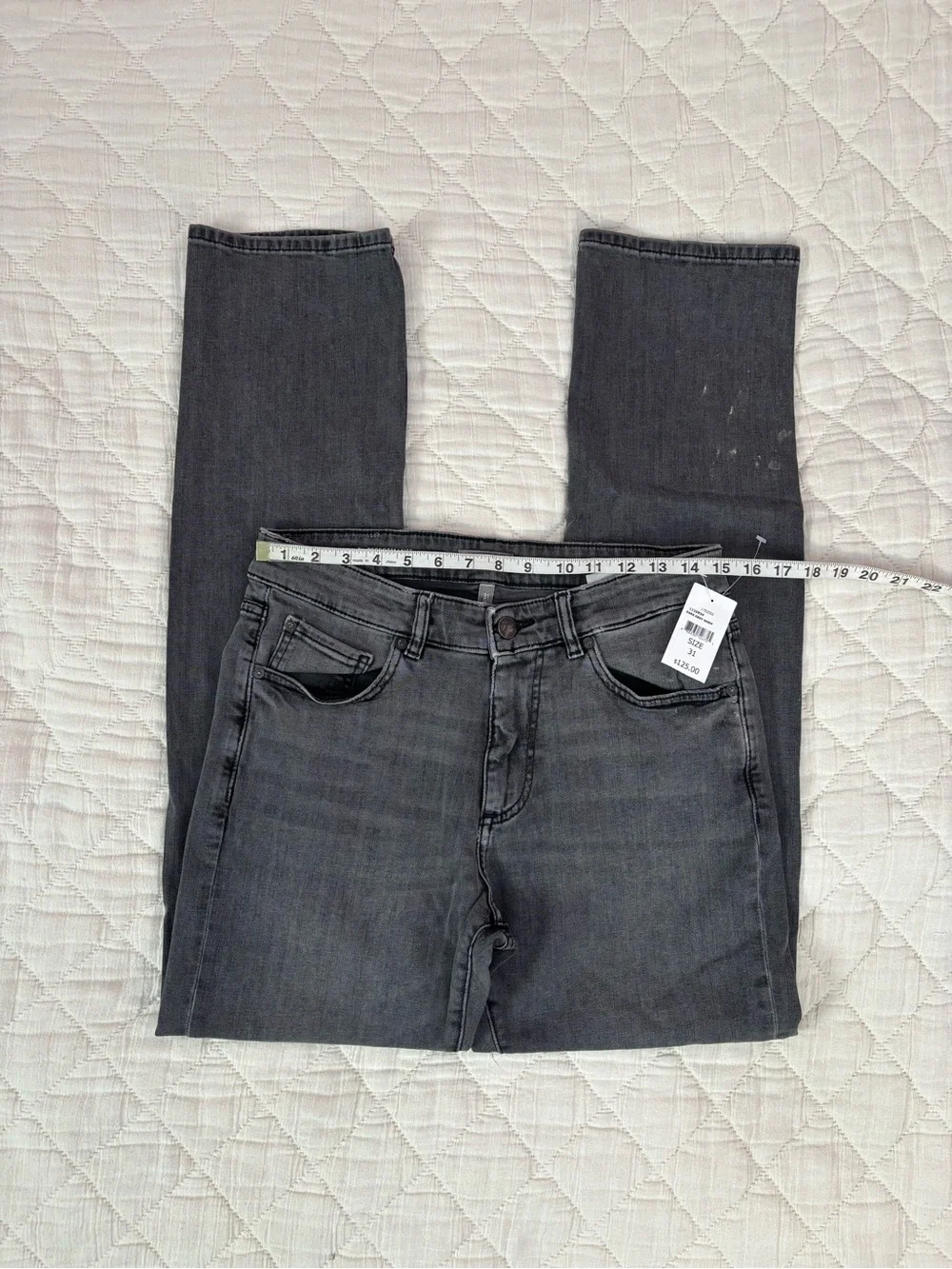 NWT DL1961 Men Avery Modern Straight Leg Jeans In Dark Grey Wash Sz 31x34
